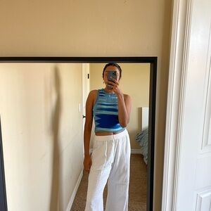 blue sweater tank top